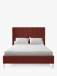 Koti Home Adur Upholstered Bed Frame, King Size, Luxe Velvet Rust