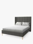 Koti Home Adur Upholstered Bed Frame, King Size, Luxe Velvet Steel