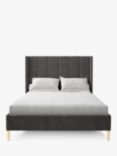 Koti Home Adur Upholstered Bed Frame, King Size, Luxe Velvet Steel