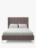 Koti Home Adur Upholstered Bed Frame, King Size, Vintage Velvet Heather