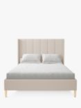 Koti Home Adur Upholstered Bed Frame, King Size, Classic Linen Look Beige
