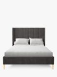 Koti Home Adur Upholstered Bed Frame, Super King Size, Luxe Velvet Steel