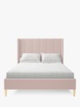 Koti Home Adur Upholstered Bed Frame, Super King Size, Classic Linen Look Washed Pink