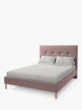 Koti Home Arun Upholstered Bed Frame, Double, Vintage Velvet Heather