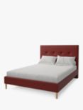 Koti Home Arun Upholstered Bed Frame, Double, Luxe Velvet Rust