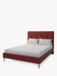 Koti Home Arun Upholstered Bed Frame, King Size, Luxe Velvet Rust