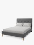 Koti Home Arun Upholstered Bed Frame, King Size, Luxe Velvet Steel