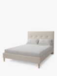 Koti Home Arun Upholstered Bed Frame, King Size, Classic Linen Look Beige