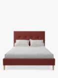 Koti Home Arun Upholstered Bed Frame, Super King Size, Luxe Velvet Rust