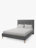 Koti Home Arun Upholstered Bed Frame, Super King Size, Luxe Velvet Steel