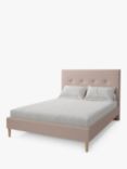 Koti Home Arun Upholstered Bed Frame, Super King Size, Classic Linen Look Washed Pink