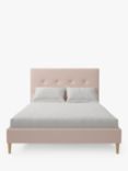 Koti Home Arun Upholstered Bed Frame, Super King Size, Classic Linen Look Washed Pink
