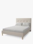 Koti Home Arun Upholstered Bed Frame, Super King Size, Classic Linen Look Beige