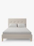 Koti Home Arun Upholstered Bed Frame, Super King Size, Classic Linen Look Beige