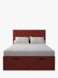 Koti Home Eden Upholstered Ottoman Storage Bed, Super King Size, Luxe Velvet Rust