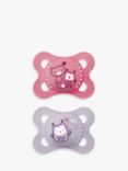 MAM Original Pure Silicone Soother, 2-6 Months, Pack of 2, Pink