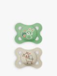 MAM Original Pure Silicone Soother, 2-6 Months, Pack of 2, Green
