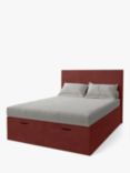 Koti Home Dee Upholstered Ottoman Storage Bed, Double, Luxe Velvet Rust