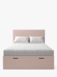 Koti Home Dee Upholstered Ottoman Storage Bed, Double, Classic Linen Look Washed Pink