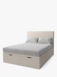 Koti Home Dee Upholstered Ottoman Storage Bed, Double, Classic Linen Look Beige