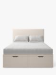 Koti Home Dee Upholstered Ottoman Storage Bed, Double, Classic Linen Look Beige