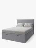 Koti Home Dee Upholstered Ottoman Storage Bed, Double, Classic Linen Look Mid-Grey