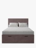 Koti Home Dee Upholstered Ottoman Storage Bed, King Size, Vintage Velvet Heather