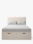 Koti Home Dee Upholstered Ottoman Storage Bed, King Size, Classic Linen Look Beige
