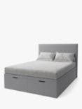 Koti Home Dee Upholstered Ottoman Storage Bed, King Size, Classic Linen Look Mid-Grey