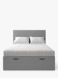 Koti Home Dee Upholstered Ottoman Storage Bed, King Size, Classic Linen Look Mid-Grey