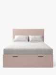 Koti Home Dee Upholstered Ottoman Storage Bed, Super King Size, Classic Linen Look Washed Pink