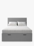 Koti Home Dee Upholstered Ottoman Storage Bed, Super King Size, Classic Linen Look Mid-Grey