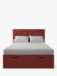 Koti Home Avon Upholstered Ottoman Storage Bed, Double, Luxe Velvet Rust