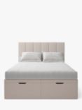 Koti Home Avon Upholstered Ottoman Storage Bed, Double, Classic Linen Look Beige