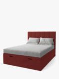 Koti Home Avon Upholstered Ottoman Storage Bed, King Size, Luxe Velvet Rust