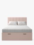 Koti Home Avon Upholstered Ottoman Storage Bed, King Size, Classic Linen Look Washed Pink