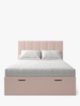 Koti Home Avon Upholstered Ottoman Storage Bed, Super King Size, Classic Linen Look Washed Pink