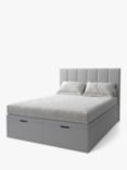 Koti Home Avon Upholstered Ottoman Storage Bed, Super King Size, Classic Linen Look Mid Grey