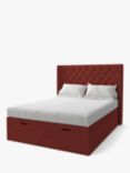 Koti Home Astley Upholstered Ottoman Storage Bed, Double, Luxe Velvet Rust
