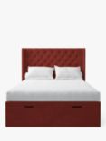 Koti Home Astley Upholstered Ottoman Storage Bed, Double, Luxe Velvet Rust