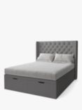 Koti Home Astley Upholstered Ottoman Storage Bed, Double, Heritage Soft Mid Grey