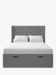 Koti Home Astley Upholstered Ottoman Storage Bed, King Size, Heritage Soft Mid Grey