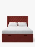 Koti Home Astley Upholstered Ottoman Storage Bed, Super King Size, Luxe Velvet Rust