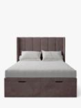 Koti Home Adur Upholstered Ottoman Storage Bed, Double, Vintage Velvet Heather