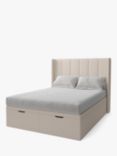 Koti Home Adur Upholstered Ottoman Storage Bed, Double, Classic Linen Look Beige