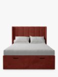 Koti Home Adur Upholstered Ottoman Storage Bed, King Size, Luxe Velvet Rust