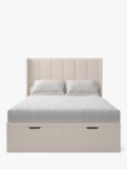 Koti Home Adur Upholstered Ottoman Storage Bed, King Size, Classic Linen Look Beige