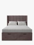 Koti Home Adur Upholstered Ottoman Storage Bed, Super King Size, Vintage Velvet Heather