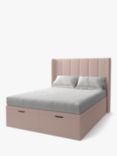 Koti Home Adur Upholstered Ottoman Storage Bed, Super King Size, Classic Linen Look Washed Pink