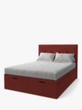 Koti Home Arun Upholstered Ottoman Storage Bed, Double, Luxe Velvet Rust